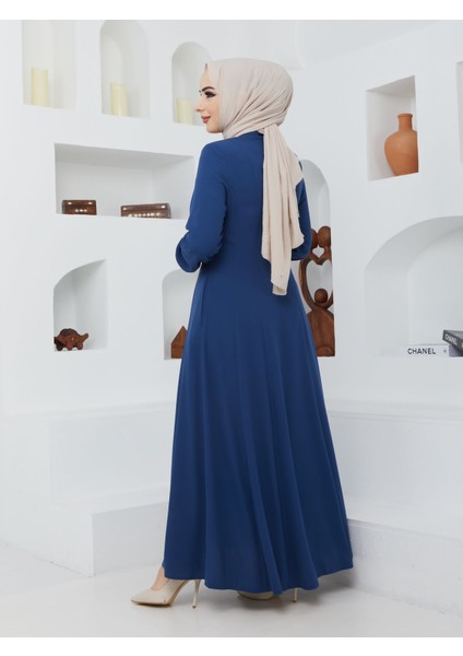 Yazlık Mevlana Model Belden Oturtmalı Kolu Lastikli Kloş Fereca Pardesü