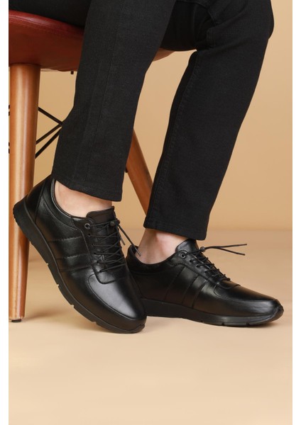 DRT6211 Hakiki Deri Yumuşak Rahat Ortopedik Günlük Erkek Ayakkabı