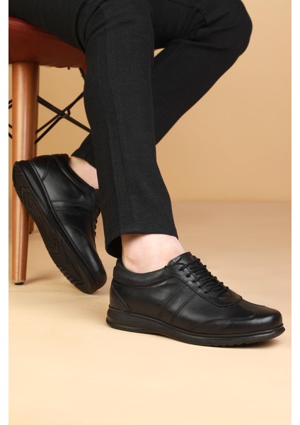 DRT6212 Deri Rahat Kalıp Bağcıklı Ortopedik Erkek Ayakkabı modelleri