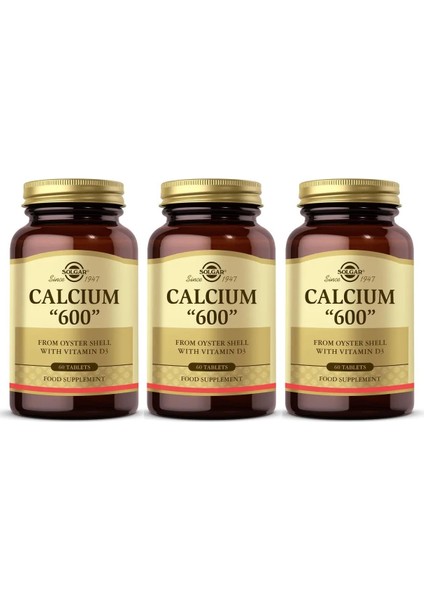 Calcium Oyster Shell 600 Mg 60 Tablet 3 Adet