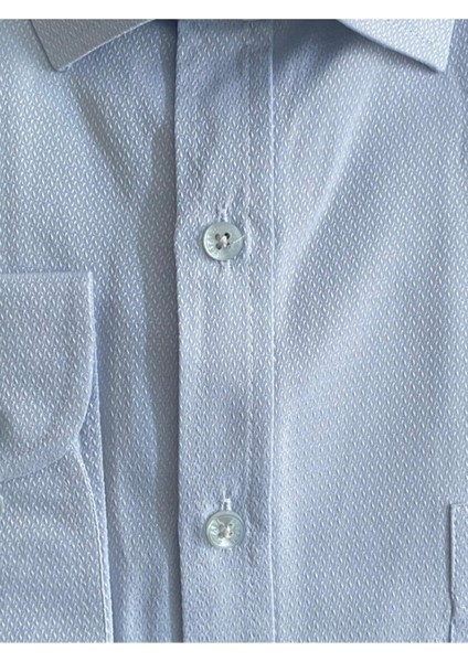 Bol Kesim Armür Desenli Mavi Erkek Gömlek fiyatları