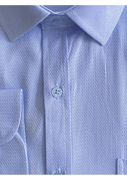 Bol Kesim Armür Desenli Mavi Erkek Gömlek fiyatları
