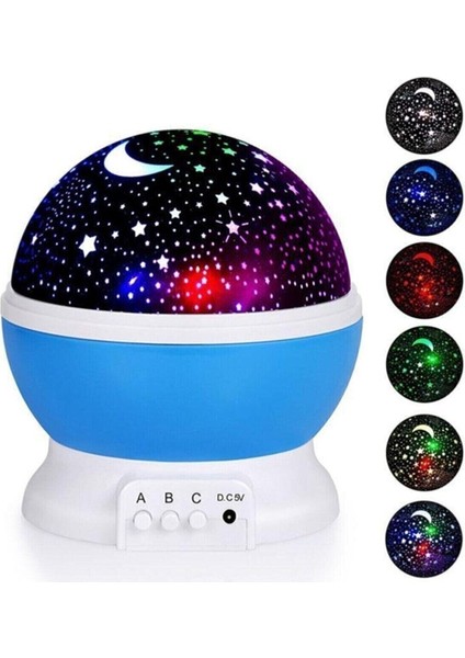 Projektörlü Yansıtmalı Çocuk Bebek Odası Gece Lambası Masa Lambası