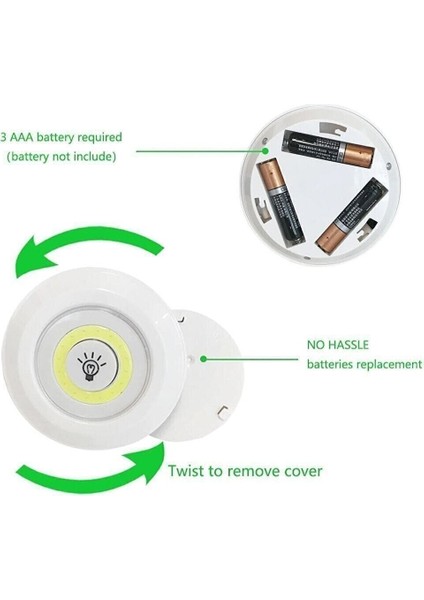 Uzaktan Kumandalı 3 Lü Spot LED Lamba Kablosuz Pilli Işıldak Dolap Işığı Mutfak Rafı Işığı modelleri