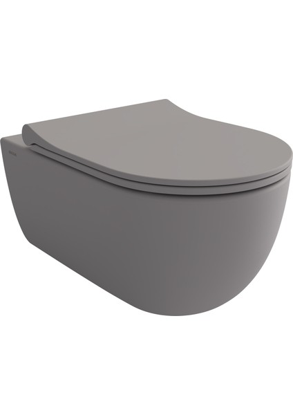 Bocchi V-Tondo Rımless Asma Klozet - Mat Gri 1416-006-0128 Kapak Dahil