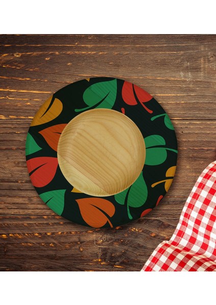 Kişiye Özel Yapraklar Tasarımlı Doğal Ahşap Tabaklı Heybeli Çay Bardağı Model 7 fırsatları