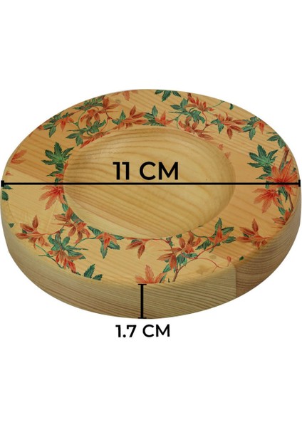 Kişiye Özel Modern Art Tasarımlı Doğal Ahşap Tabaklı Heybeli Çay Bardağı Model 5