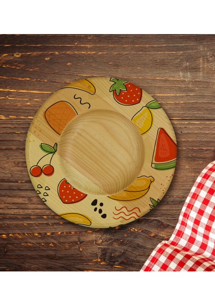 Kişiye Özel Meyveler Tasarımlı Doğal Ahşap Tabaklı Heybeli Çay Bardağı Model 2 fırsatları