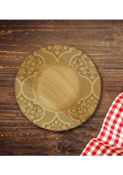 Kişiye Özel Retro Motif Tasarımlı Doğal Ahşap Tabaklı Heybeli Çay Bardağı Model 14