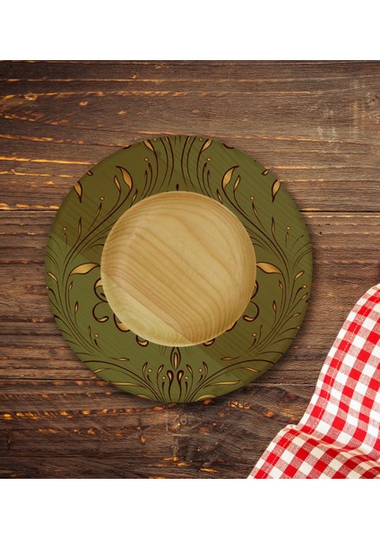 Kişiye Özel Retro Motif Tasarımlı Doğal Ahşap Tabaklı Heybeli Çay Bardağı Model 4