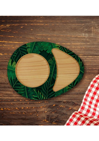 Kişiye Özel Yapraklar Tasarımlı Doğal Ahşap Tabaklı Heybeli Çay Bardağı Sunum Seti Model 10 fırsatları