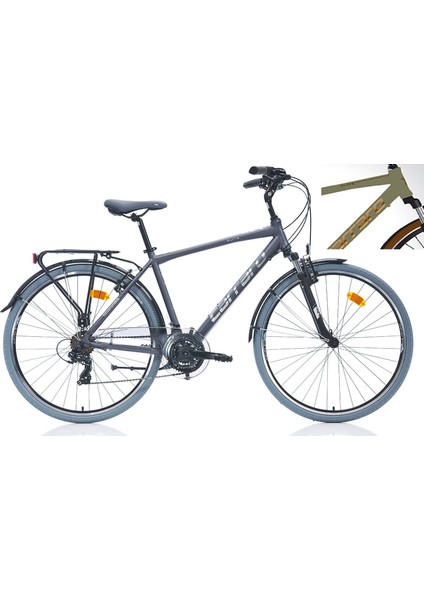 Elite 704 V Fren 21 Vites 28 Jant Şehir Bisikleti Açık Yeşil-Kahve 48 cm Kadro