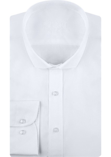 Slim Fit Beyaz Erkek Gömlek