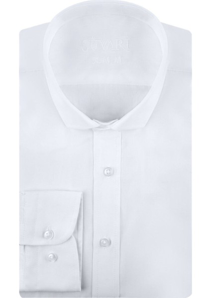 Slim Fit Beyaz Erkek Gömlek