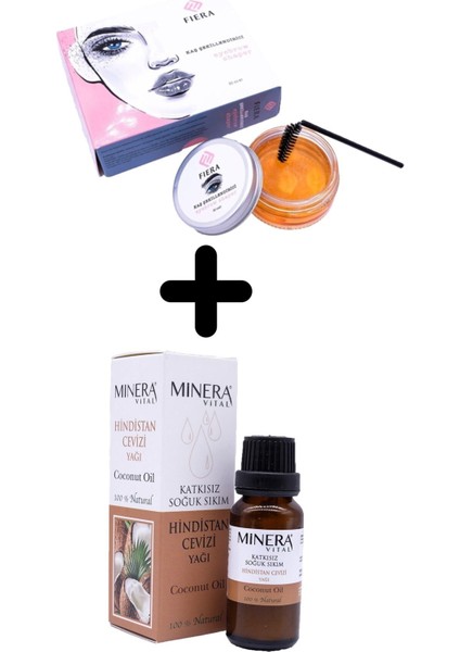 Kaş Bakım Şekillendirici Wax Seti & Naturel Hindistan Cevizi Yağı 20ML