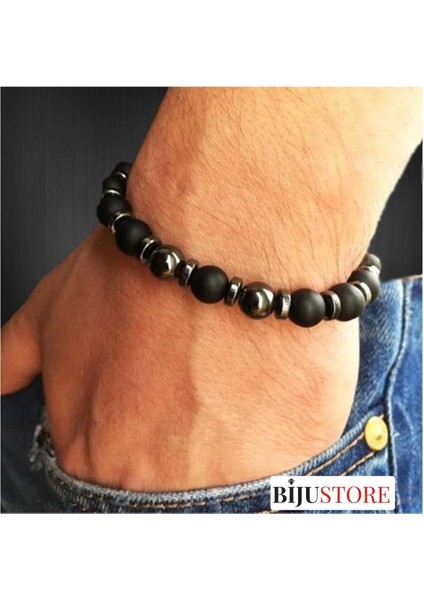Hematit & Oniks Erkek Doğal Taş Bileklik