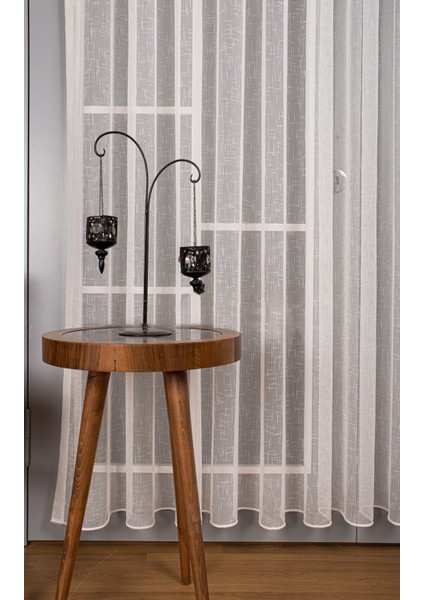 Kullanıma Hazır 1/3 Sık Pile Tül Perde Tek Kanat - Ekru 100 x 200 cm modelleri