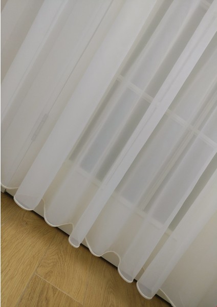 Kullanıma Hazır 1/2,5 Normal Pile Tül Perde Tek Kanat - Ekru 110 x 200 cm