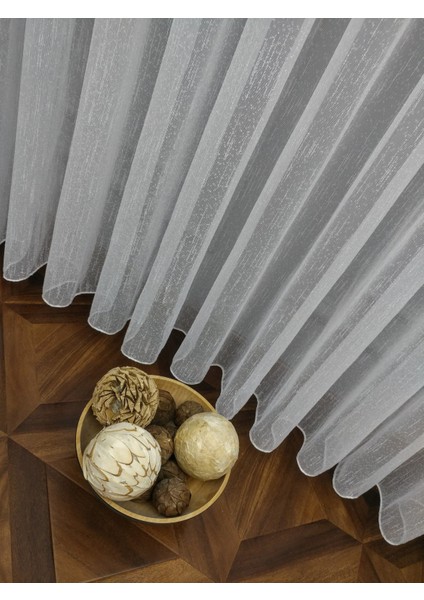 Kullanıma Hazır Ekstraforlu Pilesiz Tül Perde Tek Kanat - Ekru 100 x 240 cm fiyatları