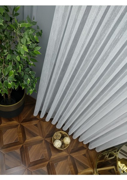Kullanıma Hazır Ekstraforlu Pilesiz Tül Perde Tek Kanat - Ekru 100 x 240 cm fırsatları