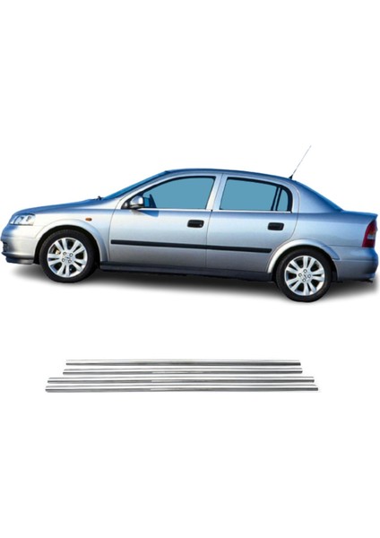 Opel Astra G Sedan Krom Cam Çıtası (4parça) 2001-2009 Arası P.çelik