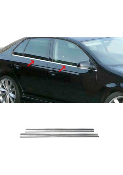 Vw Jetta Krom Cam Çıtası (4parça) 2006-2011 Arası P.çelik