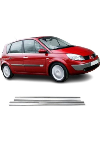 Renault Scenic Krom Cam Çıtası (4parça) 2005-2009 Arası P.çelik