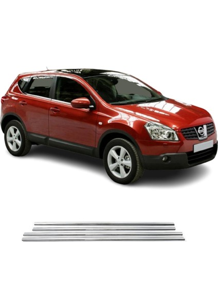 Nissan Qashqai Krom Cam Çıtası (4parça) 2007-2010 Arası P.çelik