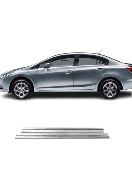Honda Civic Krom Cam Çıtası (4parça) 2012-2016 Arası P.çelik