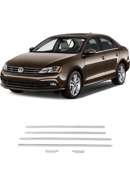 Vw Jetta Krom Cam Çıtası (6parça) 2011 ve Üzeri P.çelik