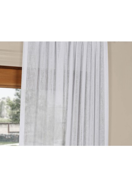Kullanıma Hazır 1/2,5 Normal Pile Tül Perde Tek Kanat - Ekru 100 x 200 cm fiyatları