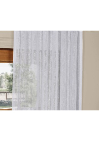 Kullanıma Hazır 1/2,5 Normal Pile Tül Perde Tek Kanat - Ekru 100 x 200 cm fırsatları