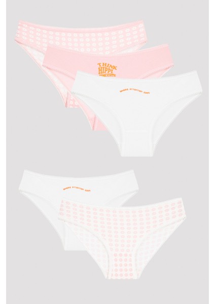 Çok Renkli Kız Çocuk Think 5li Slip