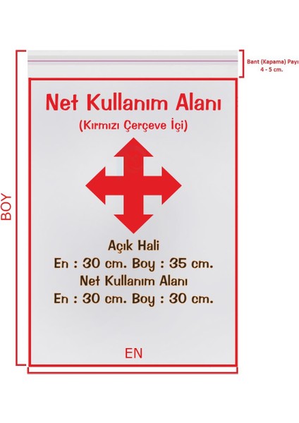 30X30+5 cm (30*35) 1000 Adet Şeffaf Bantlı Yapışkanlı Jelatin Poşet fiyatları