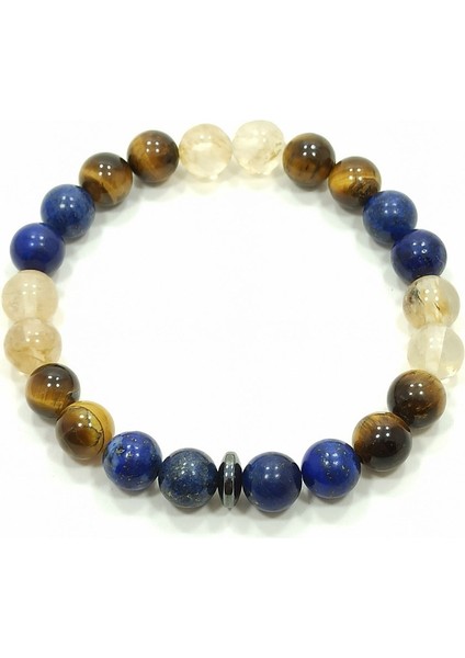 Başarı Bilekliği Sitrin Lapis Lazuli Kaplangözü Doğal Taş Bileklik Denver modelleri
