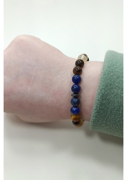 Başarı Bilekliği Sitrin Lapis Lazuli Kaplangözü Doğal Taş Bileklik Denver indirimleri