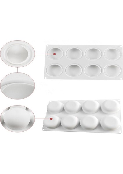 8 Delik Yuvarlak Silikon Pasta Puding Kek Kalıpları (Yurt Dışından) modelleri