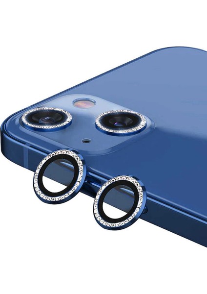 Apple iPhone 13/13 Mini Diamond Kamera Koruyucu Mavi