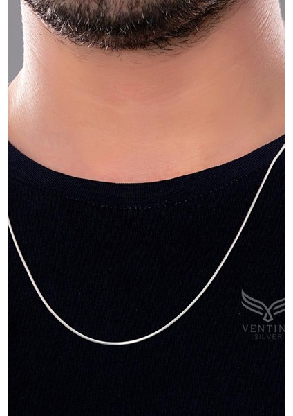 Yılan Zincir Gümüş Erkek Kolye VEK-3075