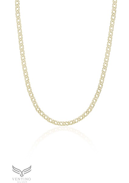 Rambo 925 Ayar Gümüş Altın Kaplama Zincir Kolye VEK-310050