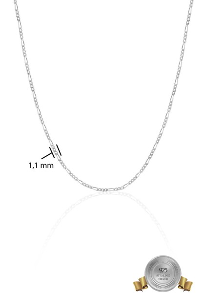 925 Ayar Gümüş Figaro Zincir Kolye VEK316745