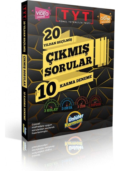 TYT 20 Yıldan Seçilmiş Çıkmışsorular Karma Deneme