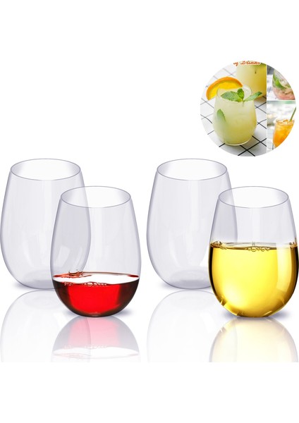 4 Adet Şarap Kadehi 450 ml. Şeffaf (Yurt Dışından)