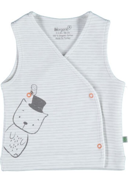 Organik Yelek Baby Friends Ekru - Kar Melanj
