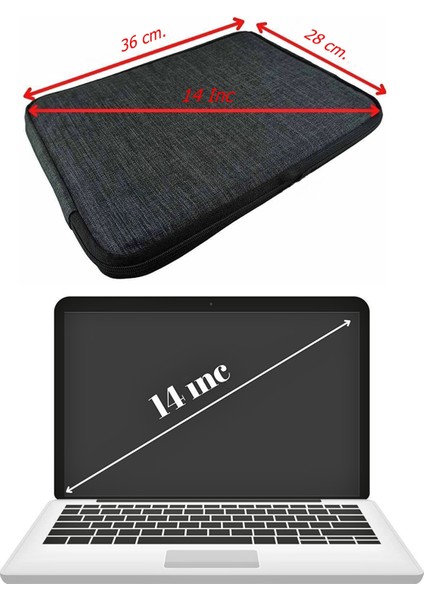 Laptop Çantası Leptop Çantası Notebook Çantası Fermuarlı Macbook Çantası Laptop Kılıf 13-13.3-14 Inç