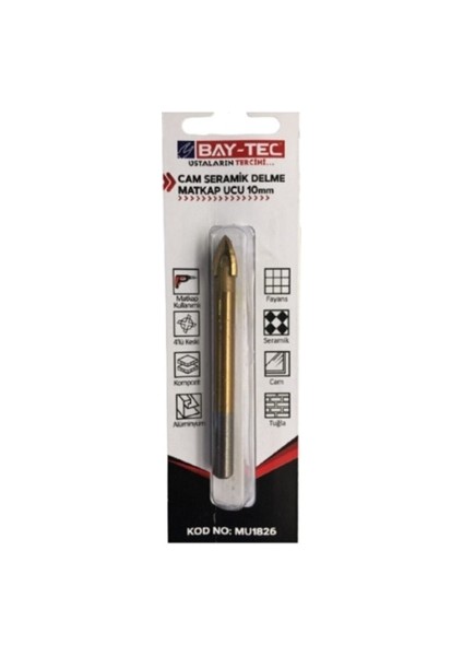 Bay Tec Bay-Tec Mu1826 Cam Seramik Delme Matkap Ucu 10mm