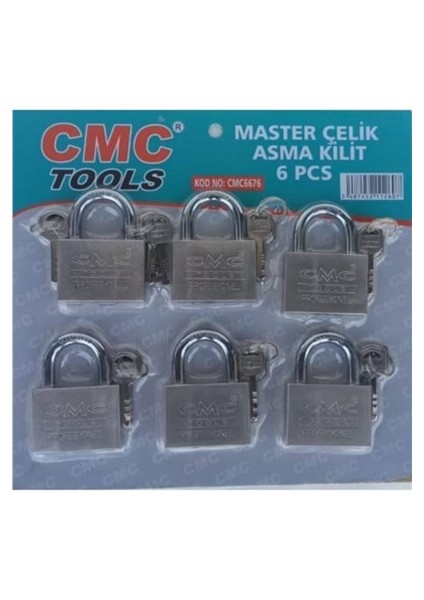 Cmc Master Çelik Asma Kilit 60 Mm 6'Lü Set