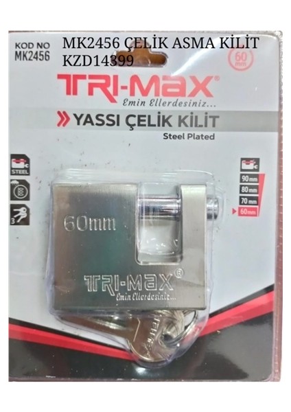 Trı-Ma X Yassı Çelik Kilit 60mm