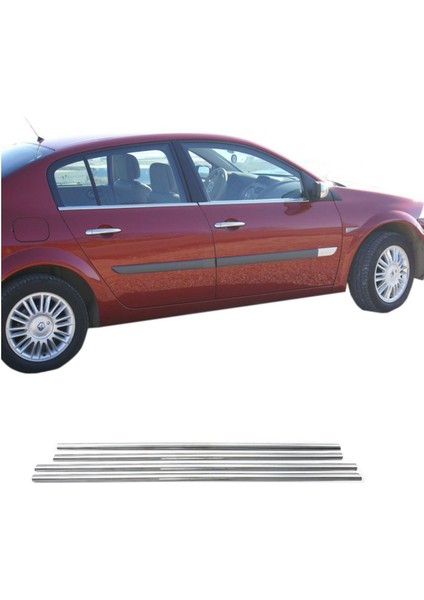 R. Megane 2 Sedan Krom Cam Çıtası (4parça) 2004-2010 Arası P.çelik