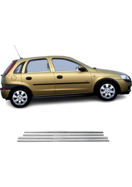 Opel Corsa C Krom Cam Çıtası (4parça) 2000-2006 Arası P.çelik